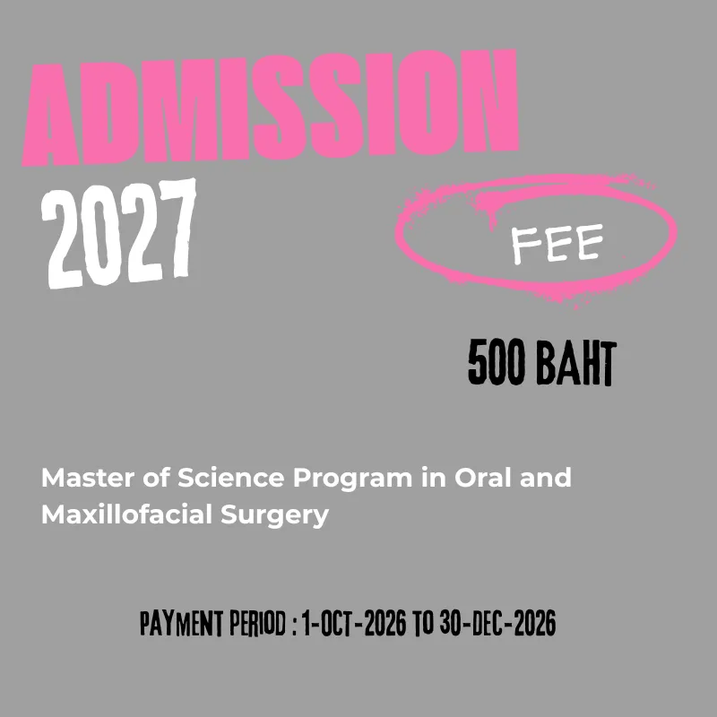 Admission fee for the Master of Science Program